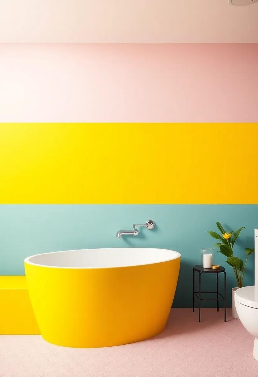 The Playful⁤ Use of Color Blocking in Retro Bathroom Themes