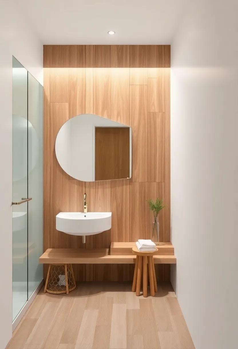 The Warmth of Natural Wood Accents in Retro Bathroom Design