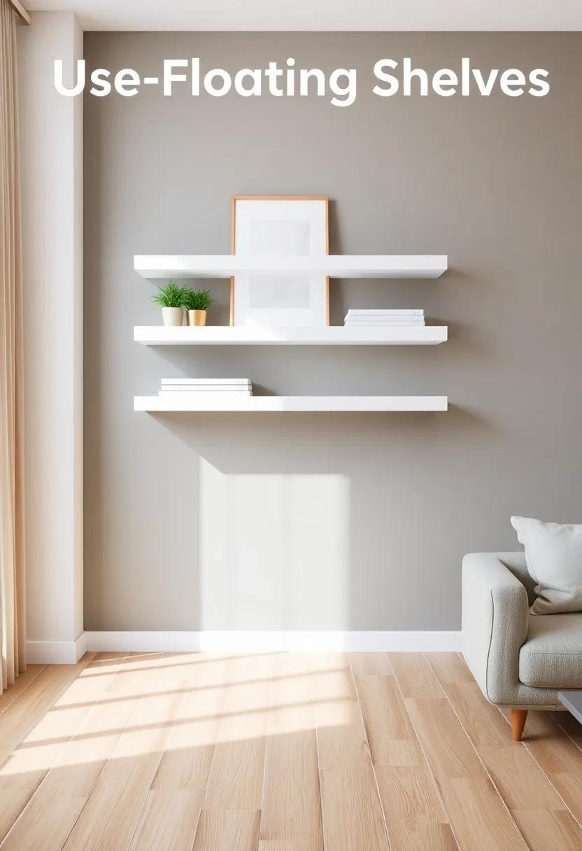 Use Floating Shelves: Utilize wall space by installing floating‌ shelves ‍that provide storage while ‌keeping the floor clear and open