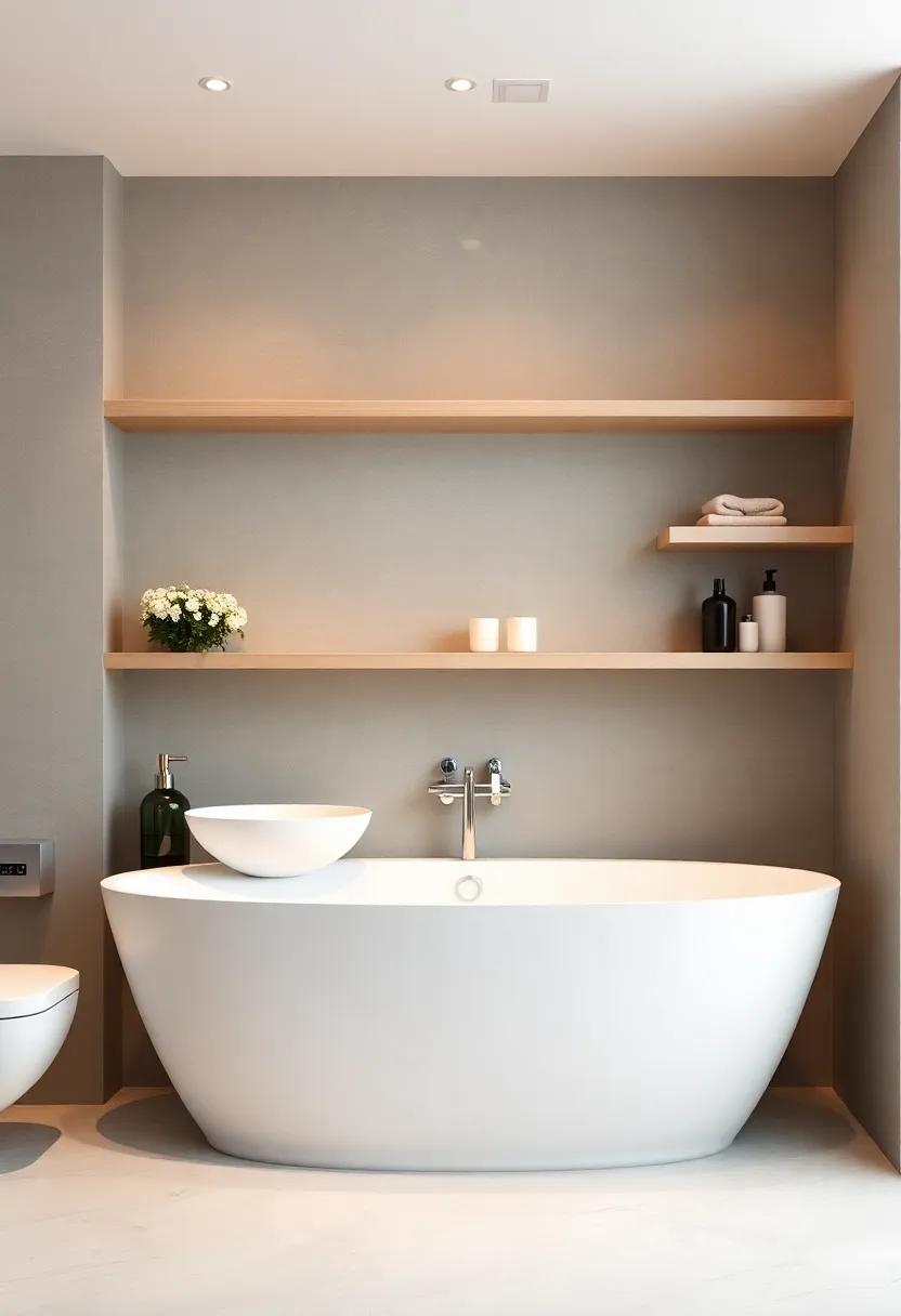 Evoking a spa-Like Experience with Elegant Open shelving