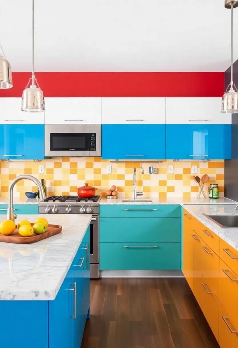 18) Colorful Gem: Make ⁢a statement with vibrant cabinetry or colorful backsplashes that add energy and cheer to your cooking environment