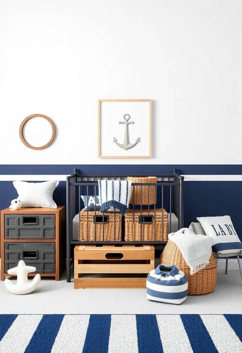 Storage Solutions: Chic Baskets and Crates in Nautical Styles