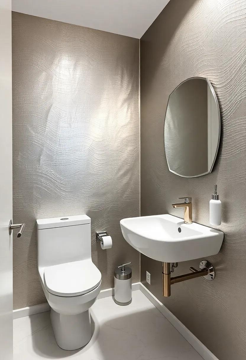 exploring Various Metallic ‍Textures for a Unique Powder Room Experience