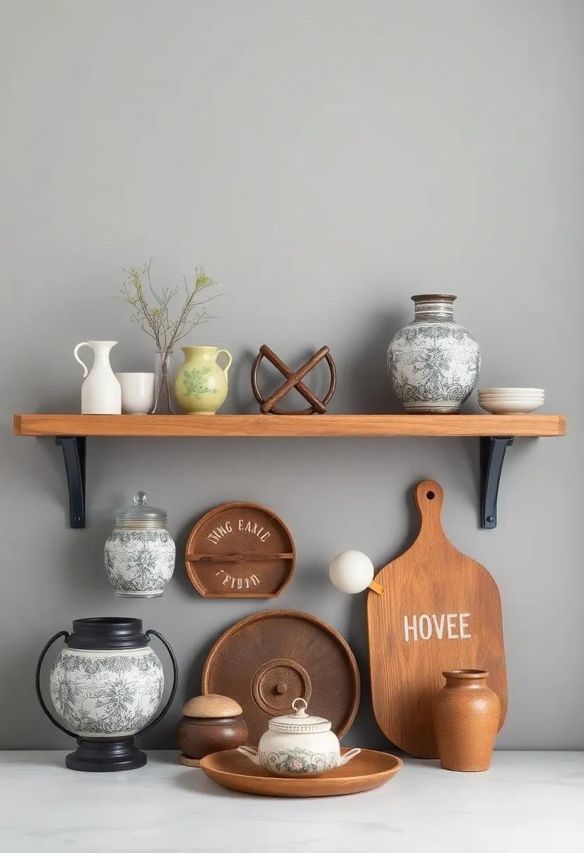 Antique Finds as Decorative Shelf Accents for a Unique Flair