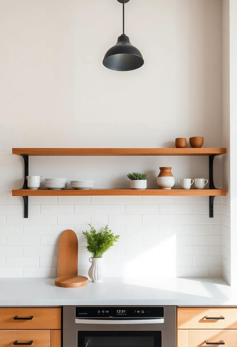 Floating Shelves for a Minimal Yet Inviting Kitchen Environment
