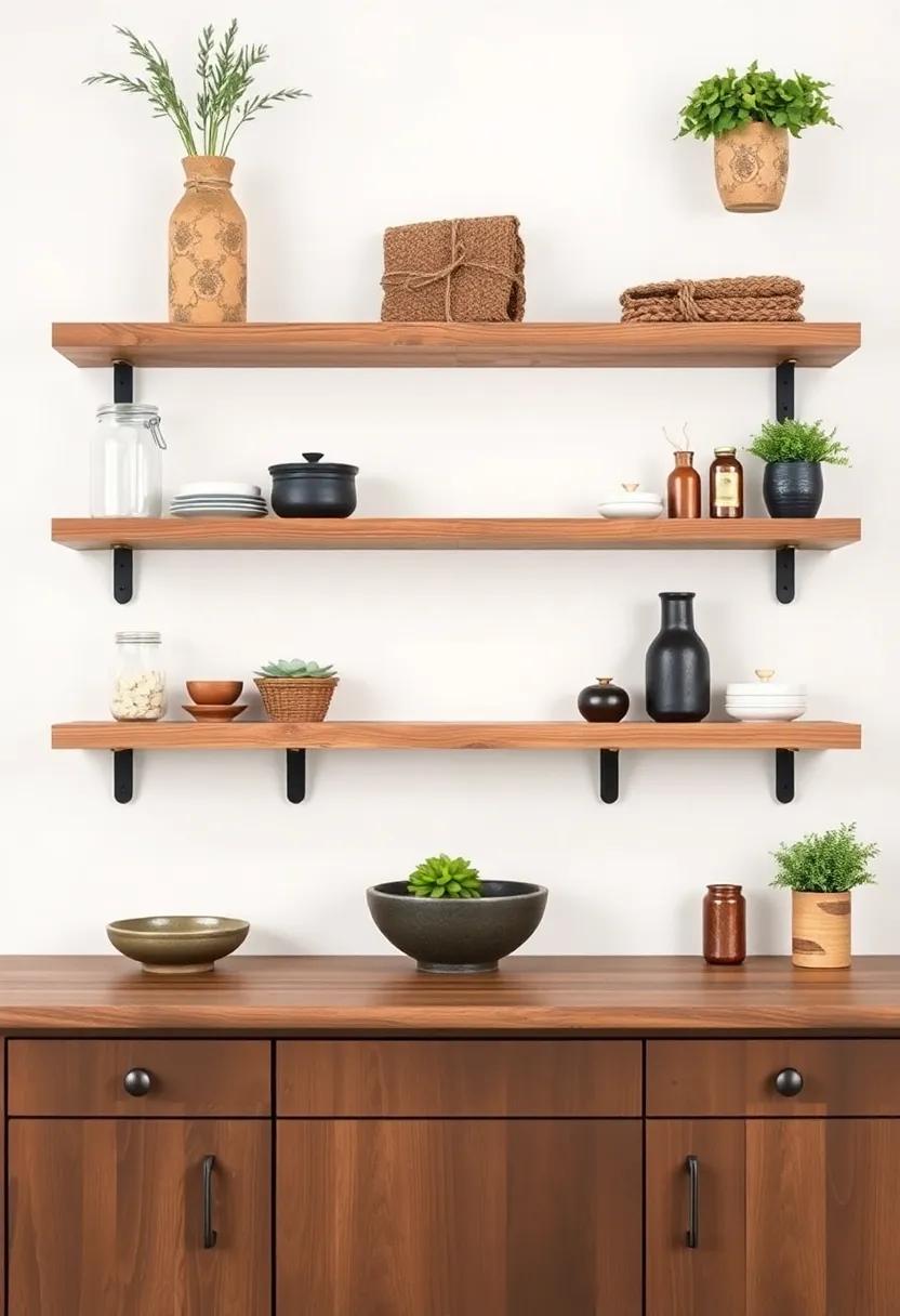 Rustic Wall Art on Floating Shelves to Personalize Your Space