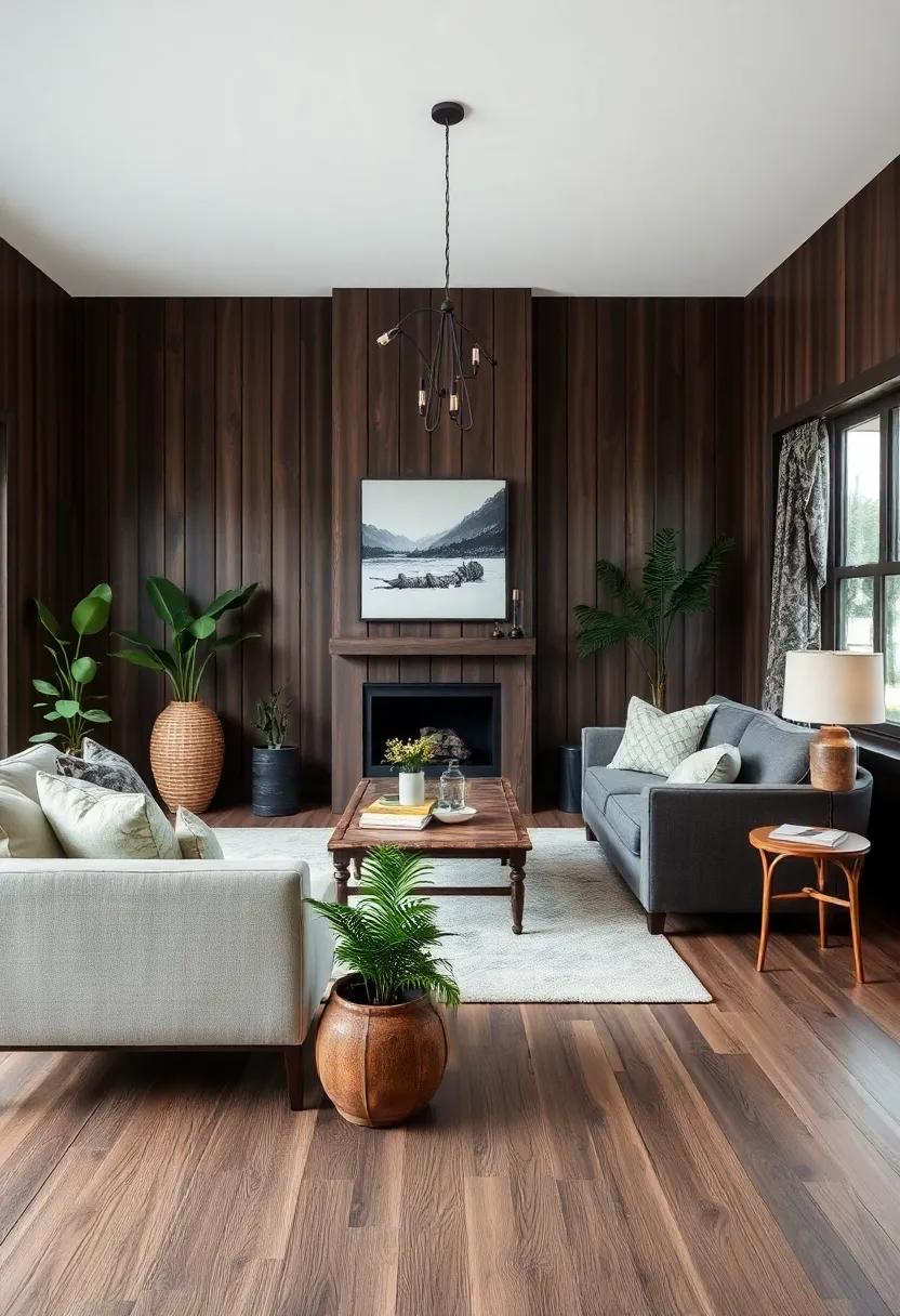 Plants and Greenery: Bringing Life⁣ to Dark Wood Environments