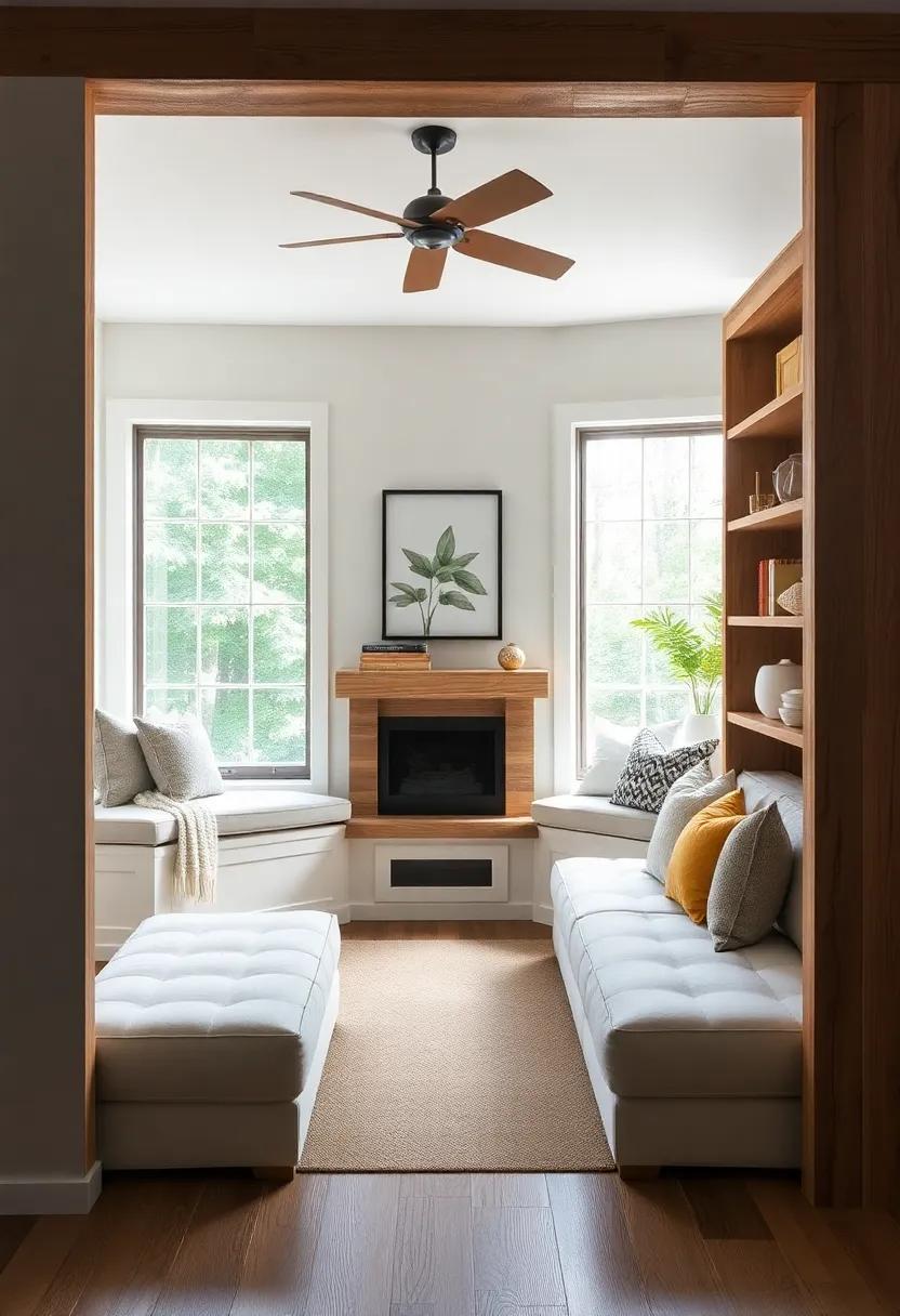 Cozy Up with Carpentry: ⁢Integrate ⁤built-in ⁤furniture like bookshelves or window seats to maximize space while adding a personalized touch ⁤to your cozy living room