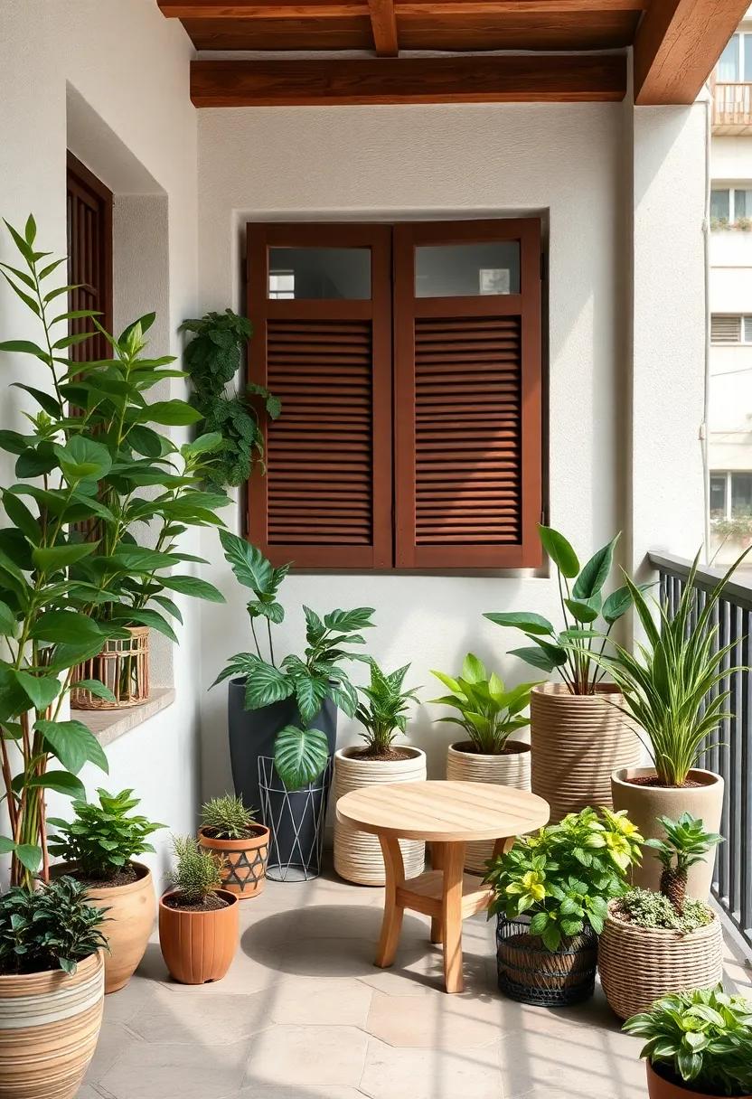 Embracing Nature with Lush⁣ Greenery: Potted Plants for a Cozy Balcony Retreat