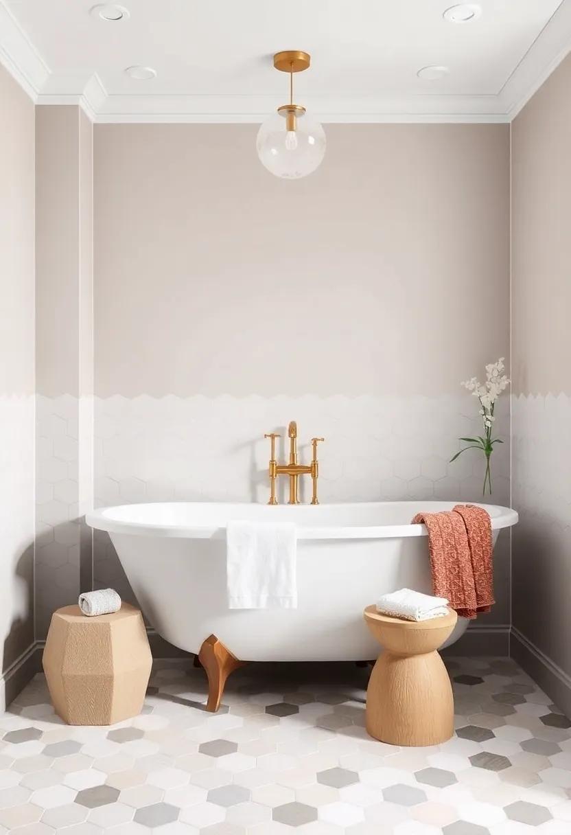 12) Soft and Sculptural: Discover the beauty of rounded geometric tiles in soft colors,rounding​ out a bathroom design that ⁣feels ​both fresh⁢ and inviting