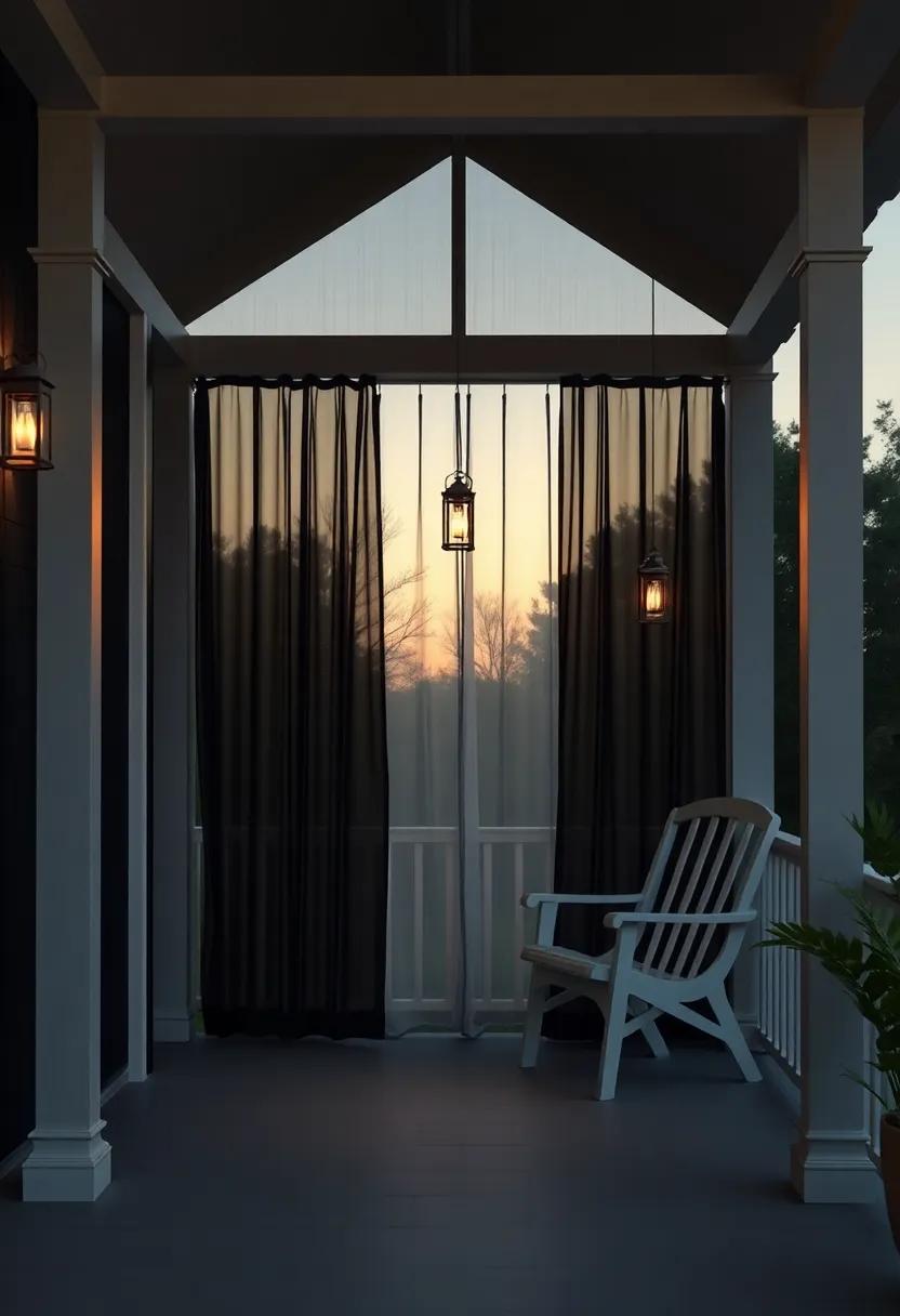 The Beauty of Lanterns Casting Soft Shadows at Dusk