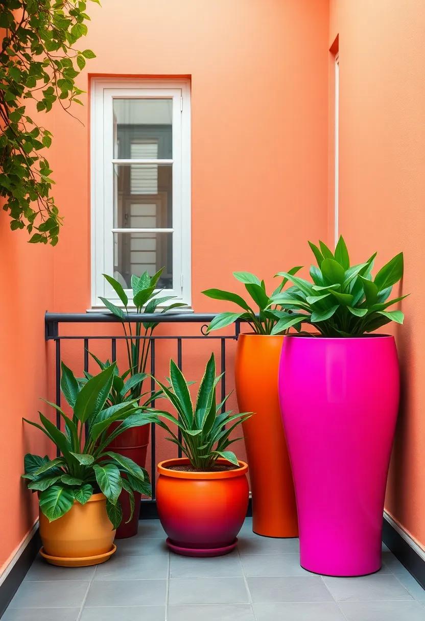 Urban⁣ Jungle Aesthetic:‍ Greenery and Colorful Planters Combined