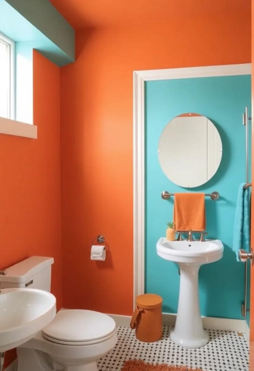 22) Sunset⁣ Orange and Aqua: Embrace⁢ a lively vibe ⁢with ‌bright sunset oranges paired with serene aqua tones for‍ a fun and​ inviting⁣ atmosphere