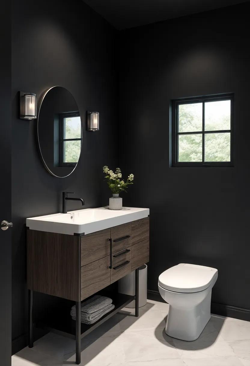 Furniture choices: selecting Vanities that Harmonize with Dark Walls