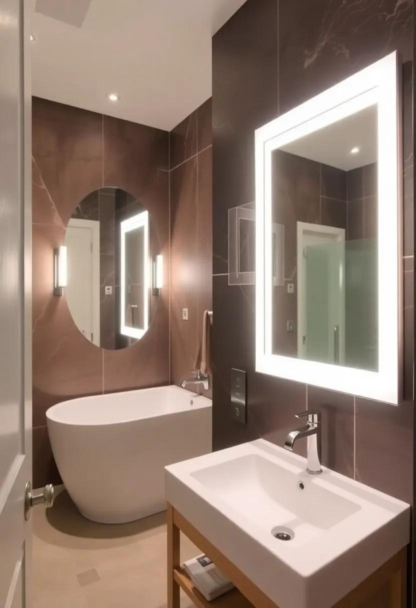 12) Incorporate Creative Lighting: Layer lighting with sconces, ‍recessed lights, and illuminated mirrors for both functionality and ambiance
