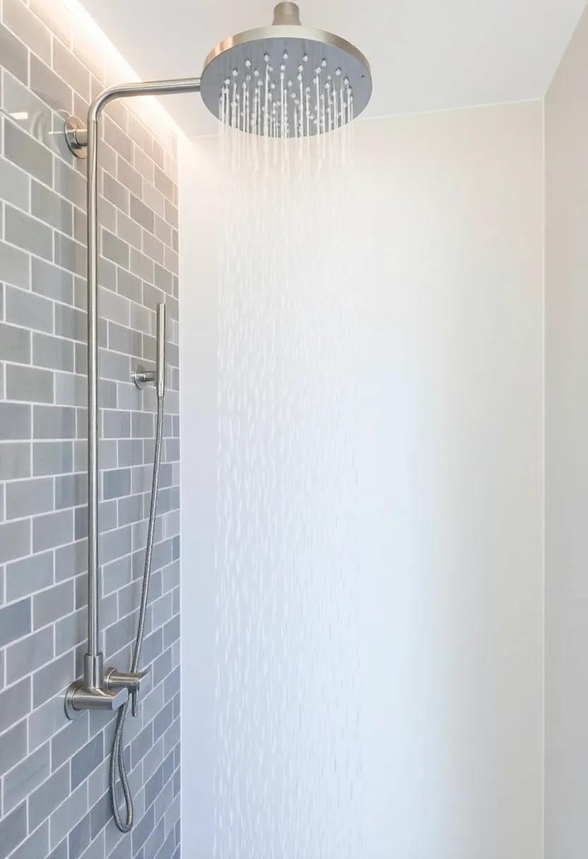 9) Install​ a Rain Shower: A luxurious rain showerhead ‍can transform your daily ⁣routine into a​ spa-like experience, perfect for small bathrooms