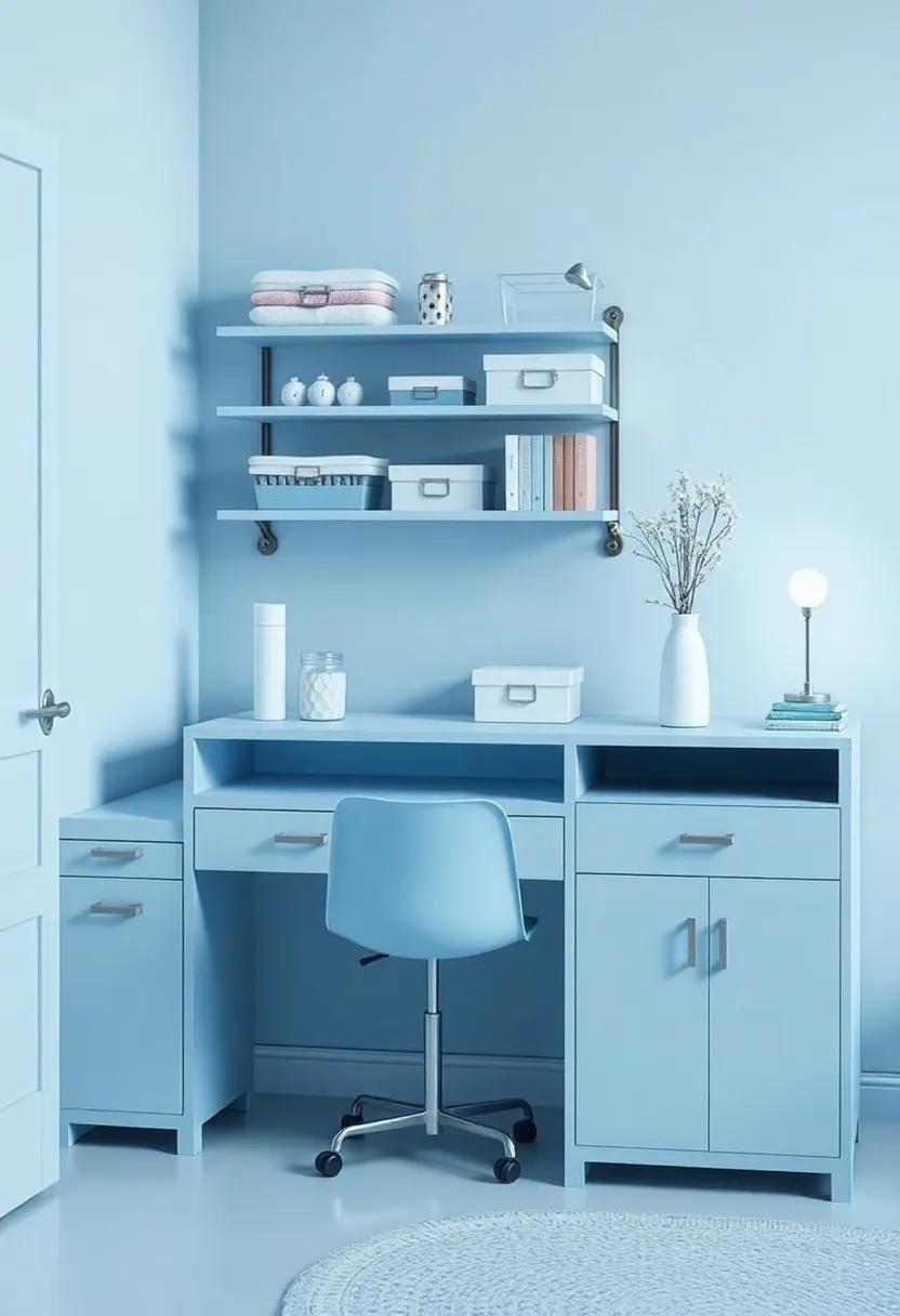 Stylish Organization Solutions Using Soft ⁢Blue Tones