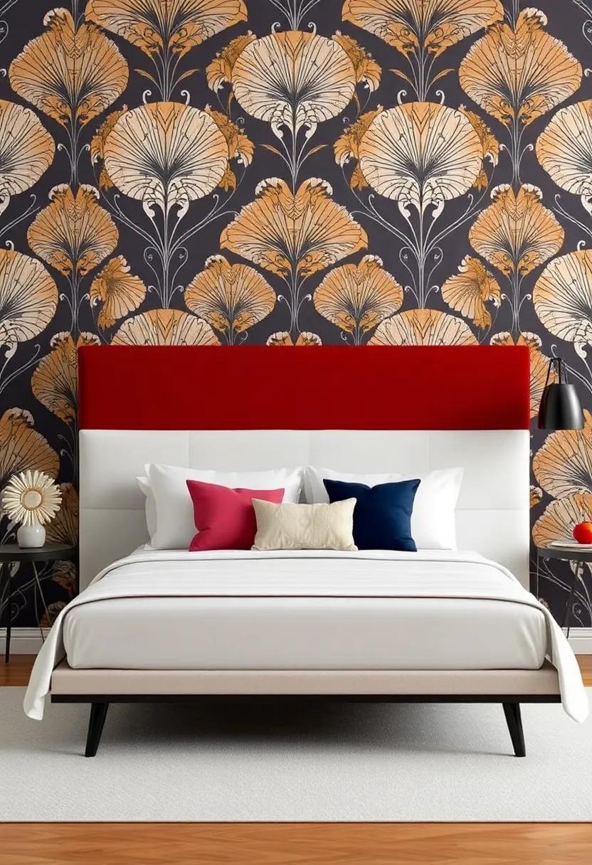 13) Statement Wallpaper: Use bold wallpaper as ⁢a headboard backdrop, allowing ⁣patterns and colors⁣ to express your unique ‌style