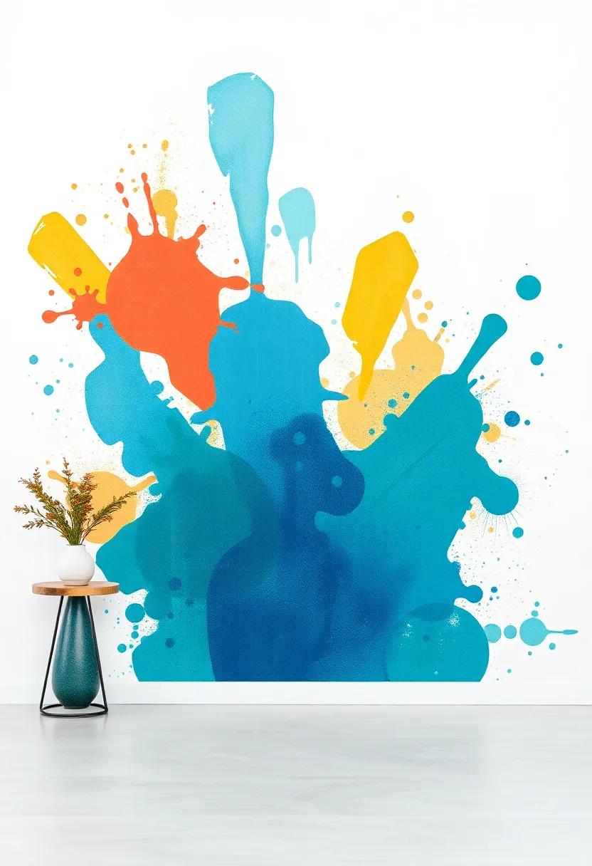 Artistic Splashes: Embrace abstract art⁢ with splashes of paint or stenciled designs, ‌allowing creative ⁣expression to elevate‌ your surroundings