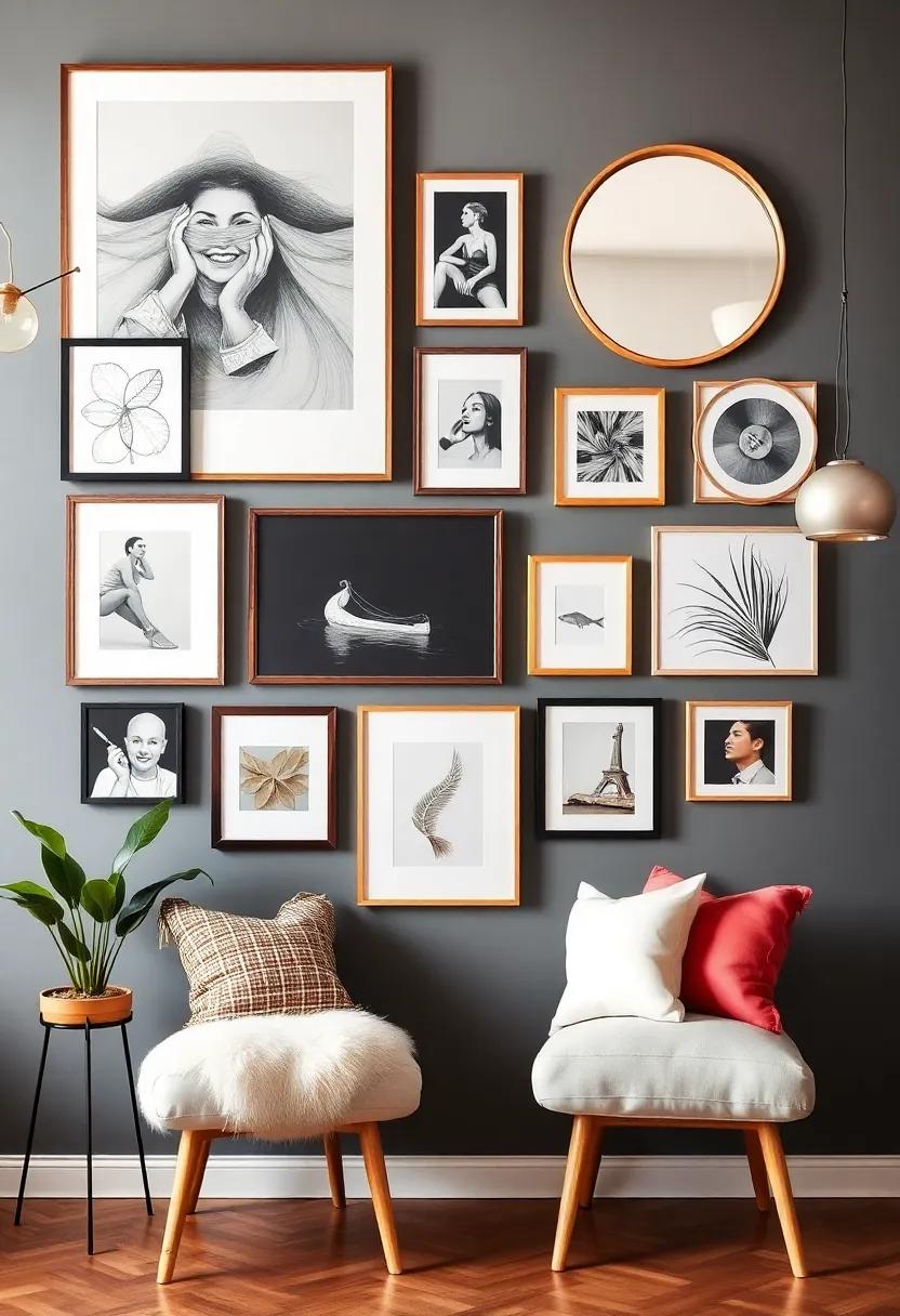 Gallery ​Wall: Curate a personalized ⁣gallery wall with ⁤a mix of art pieces, photographs, and decorative mirrors for a chic ⁤and eclectic look