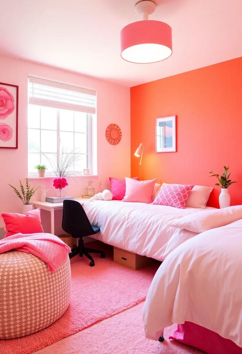Creating a Cozy ⁤Atmosphere with Tangerine ​and Pink Accents