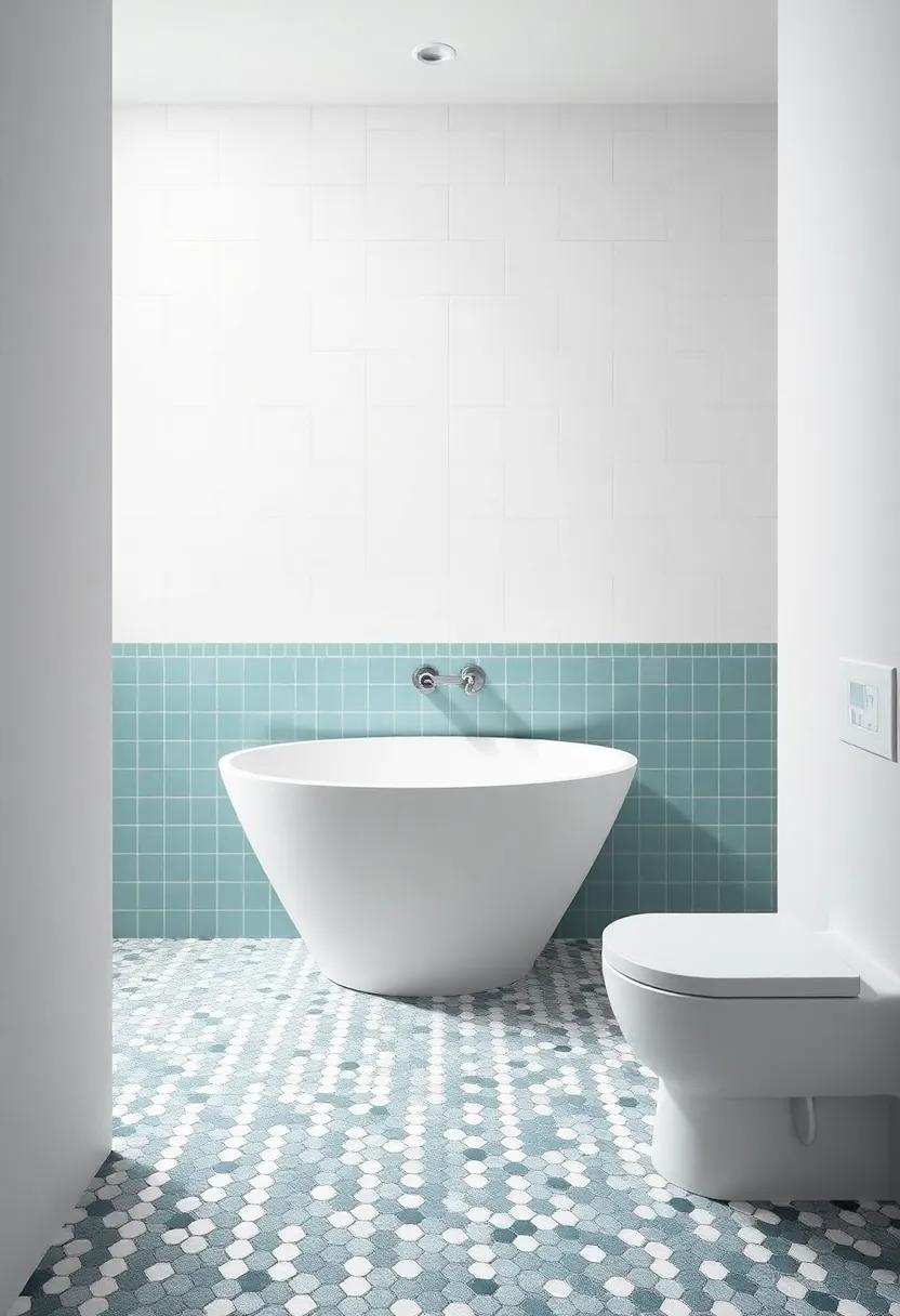 17) Use a mosaic tile design to ​add visual interest and‍ a pop‌ of color to your bathroom