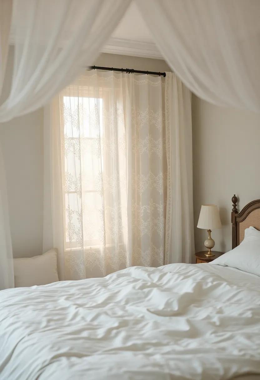 Delicate Lace Curtains Dancing In The Breeze