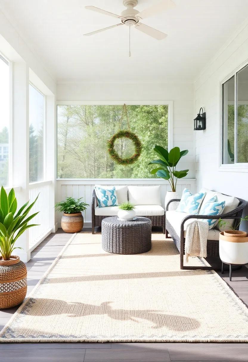 Charming Small Screened Porch Ideas: Elevate Your Space with Stylish Outdoor Rugs