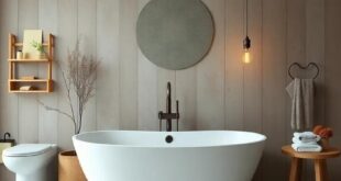 Embracing Serenity: Designing a Rustic Bathroom with a Chic Freestanding Tub