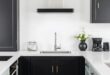 Elegant Contrast: The Timeless Appeal of Black Kitchen Cabinets and White Countertops