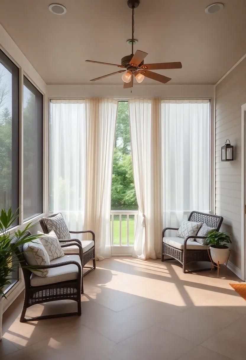 Transform Your Outdoors: The Allure of Screened Porches with Elegant Curtains