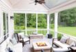 Cozy Large Screened Porch Inspirations: Fire Pits and Comfortable Seating Ideas