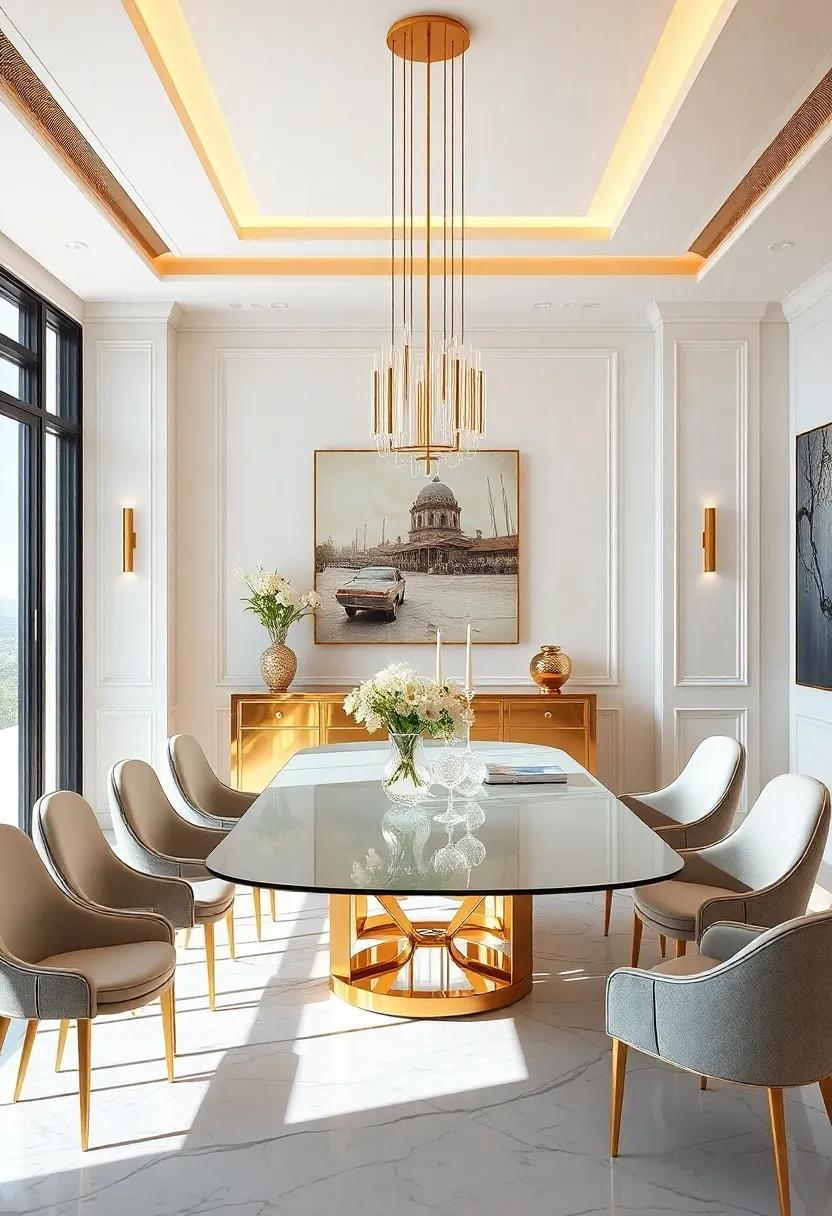 Elevate Your Space: The Allure of Luxury Dining Rooms with Elegant Gold Accents