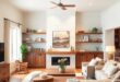 Embracing Warmth: The Charm of Country Living Rooms with Open Shelving Designs