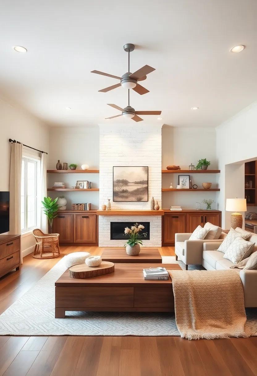 Embracing Warmth: The Charm of Country Living Rooms with Open Shelving Designs