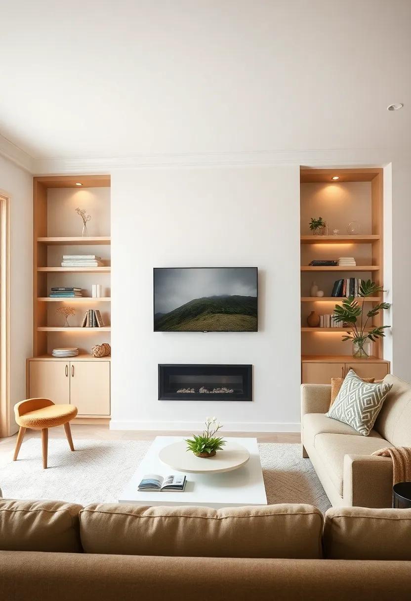 Elevate Your Space: Stylish Neutral Built-In Shelves for a Chic Living Room