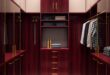 23 Stunning Features of a Deep Burgundy and Brass Luxury Walk-In Closet