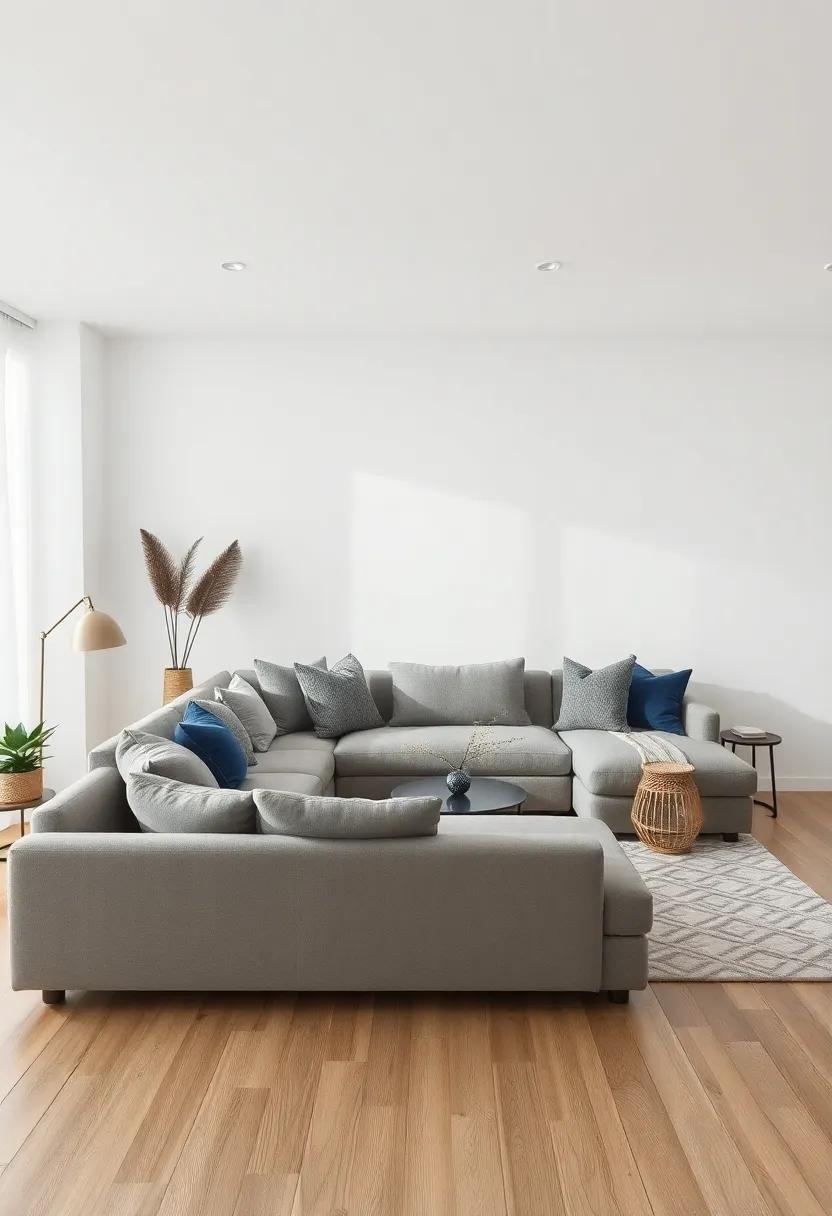 Showcasing Statement Decor ⁤Around a‍ Sectional Sofa’s Unique Shape