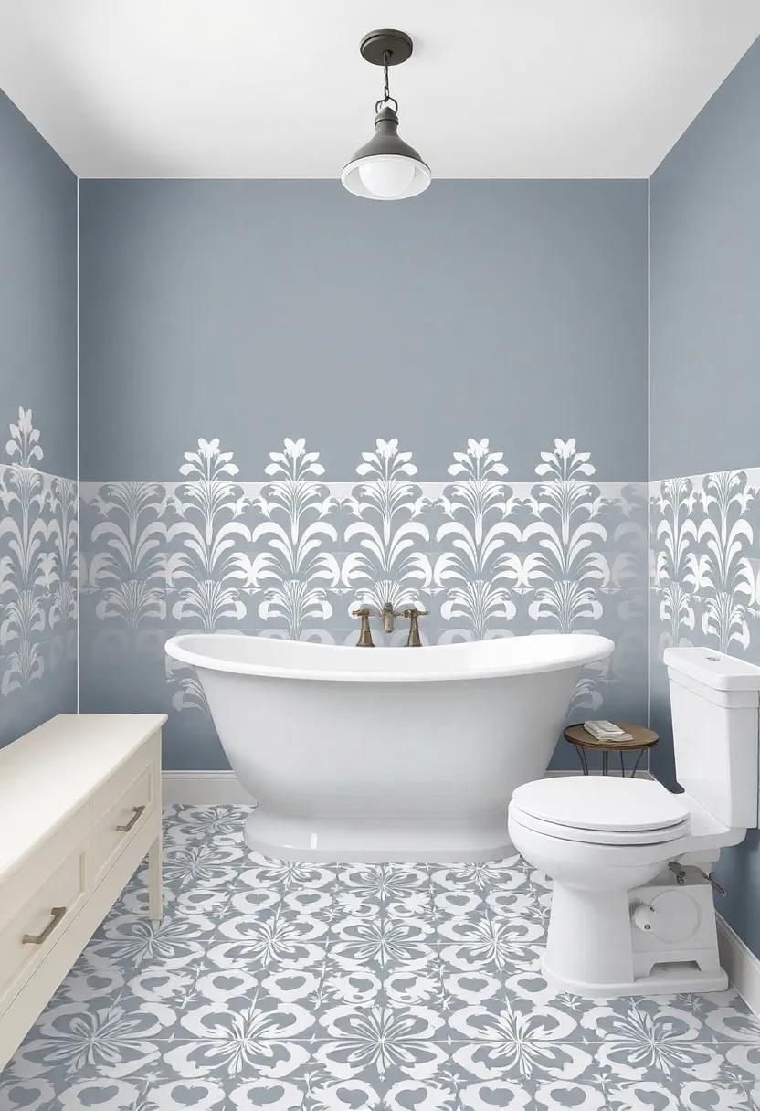 Vintage-Inspired Stencils That Add Character To Classic bathroom Designs