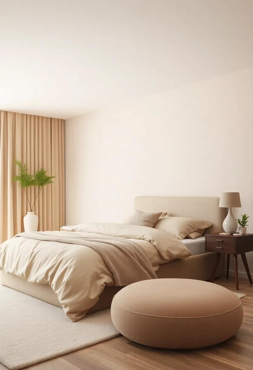layering Beige Textures for a​ Rich and Cozy Bedroom Environment