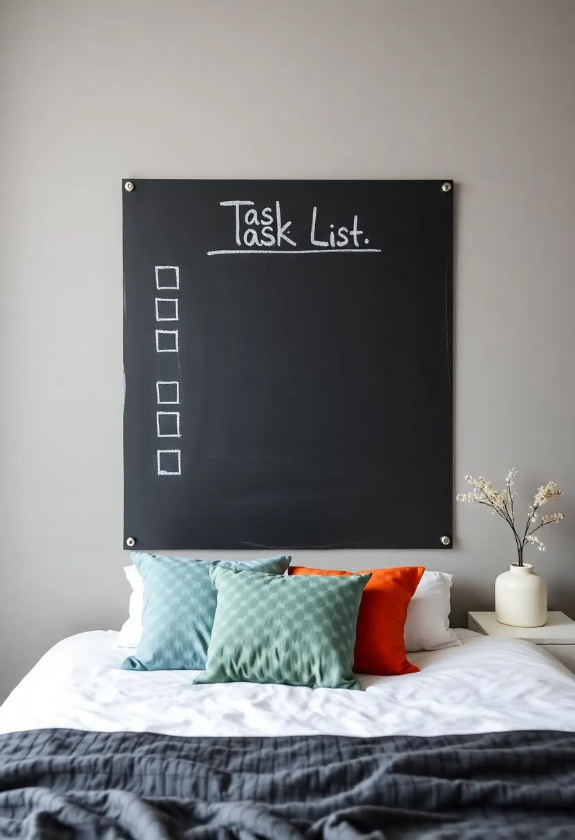 Artistic ​Task⁢ List: Turn your ​wall into a colorful to-do list by drawing boxes and checking ⁤them off with chalk as you complete each task