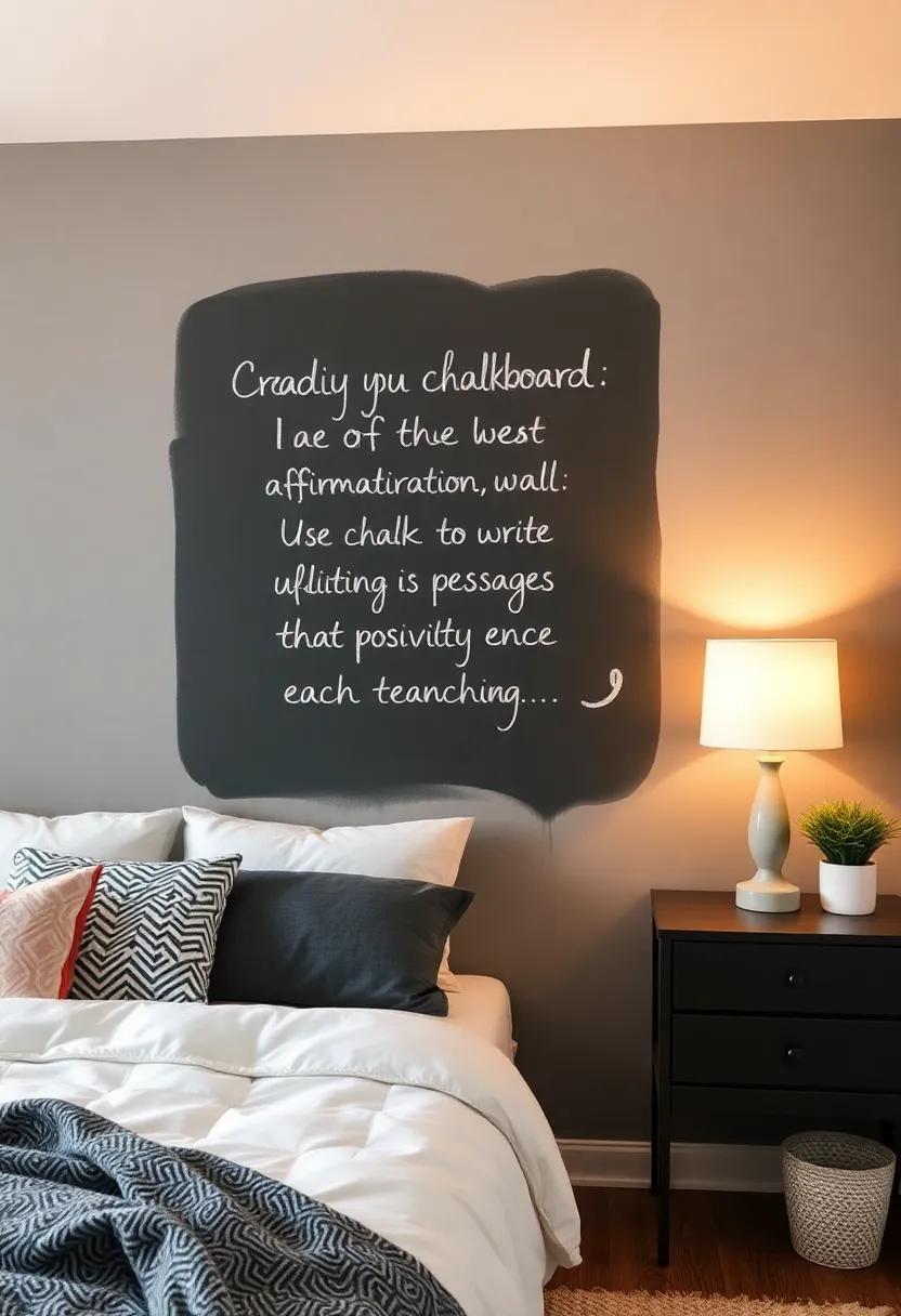 Create ⁣a‌ Daily Affirmation Wall: ⁤Use chalk to write uplifting messages that inspire positivity each day