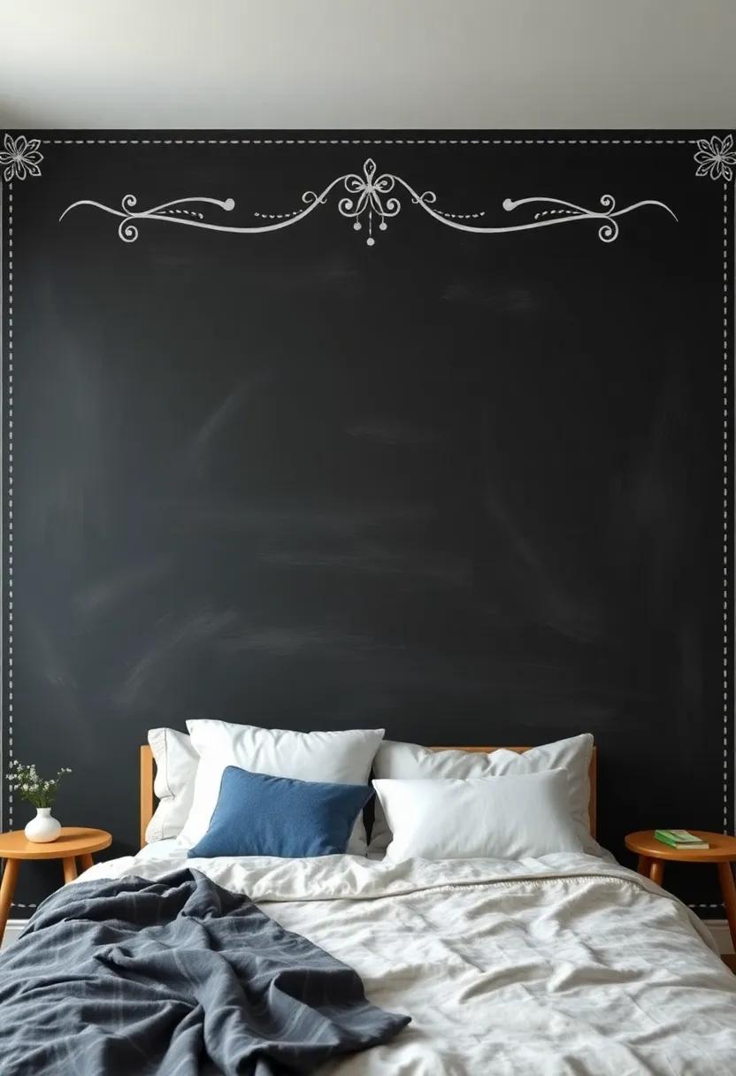 design patterned borders: Utilize chalk to create beautiful borders or patterns around the​ edges of your wall, giving it a⁣ unique touch
