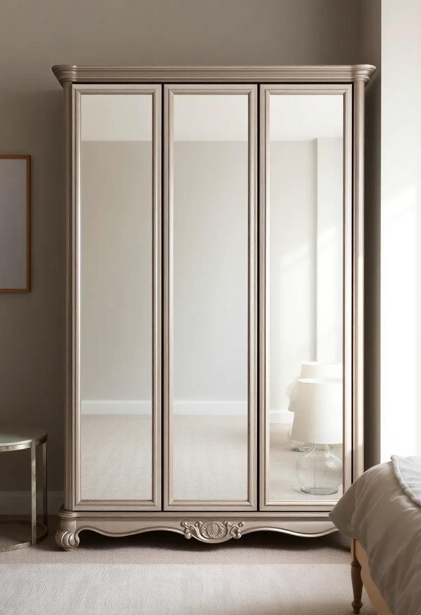 The Glamorous‍ Mirrored⁣ Wardrobe: Featuring reflective surfaces and a touch of sparkle, this wardrobe captures light and adds an⁣ extra sense of space and elegance to your​ room