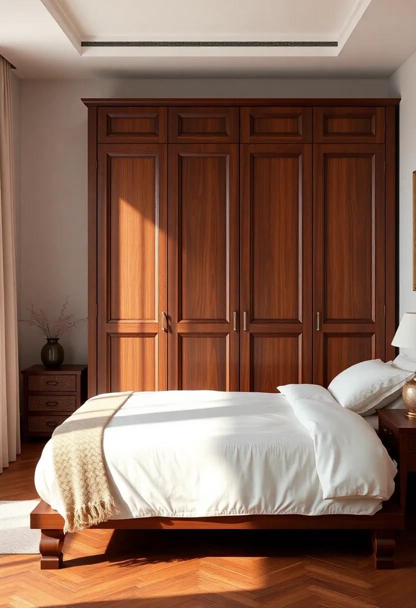 The Timeless ‍Mahogany ​Wardrobe: ⁢Distinguished by rich wood​ tones and ⁢classic designs, this wardrobe serves as a ‍reminder of the craftsmanship and luxury of fine furniture, destined to elevate your space