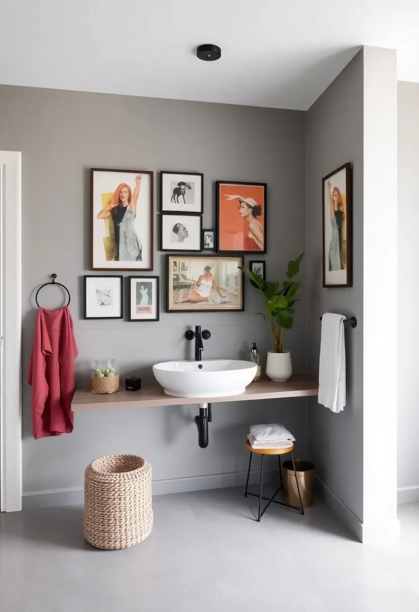 Create an eclectic vibe with a gallery wall of artwork or framed mirrors, reflecting your personality and adding depth to the space