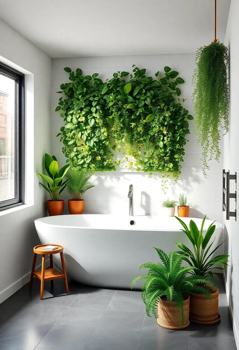 Introduce nature indoors by incorporating a vertical garden or potted plants, creating a serene oasis that breathes freshness into your design