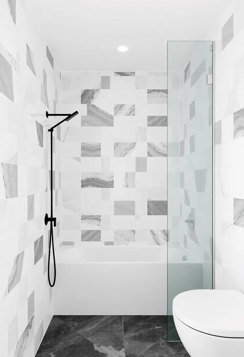 Make a statement with oversized, geometric tiles that can transform a simple shower space into a modern art installation