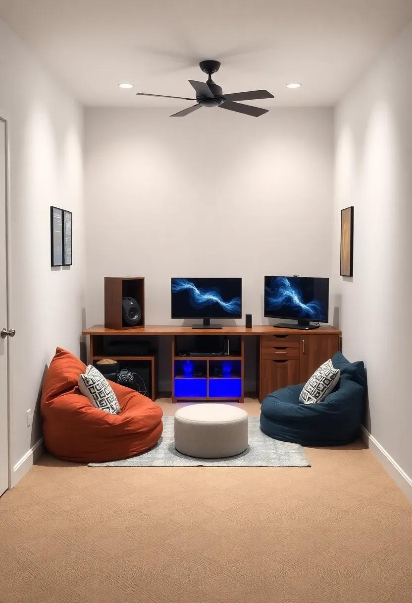 Cozy Gaming Nook: Create‍ a cozy corner with bean bags or a small lounge chair for casual gaming,reading,or relaxing