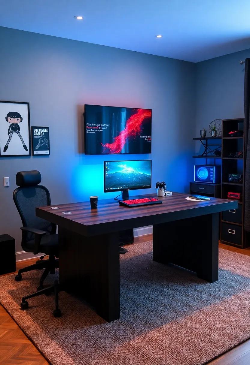 DIY⁣ Gaming Table: Build a custom gaming table with built-in ⁤cup holders ‌and charging ports that fit perfectly into the ⁣room's scheme